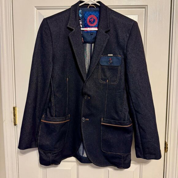 Mondo Other - MONDO VTG Denim Blazer Jacket Mens Sz L Regular Fit Cotton Blend